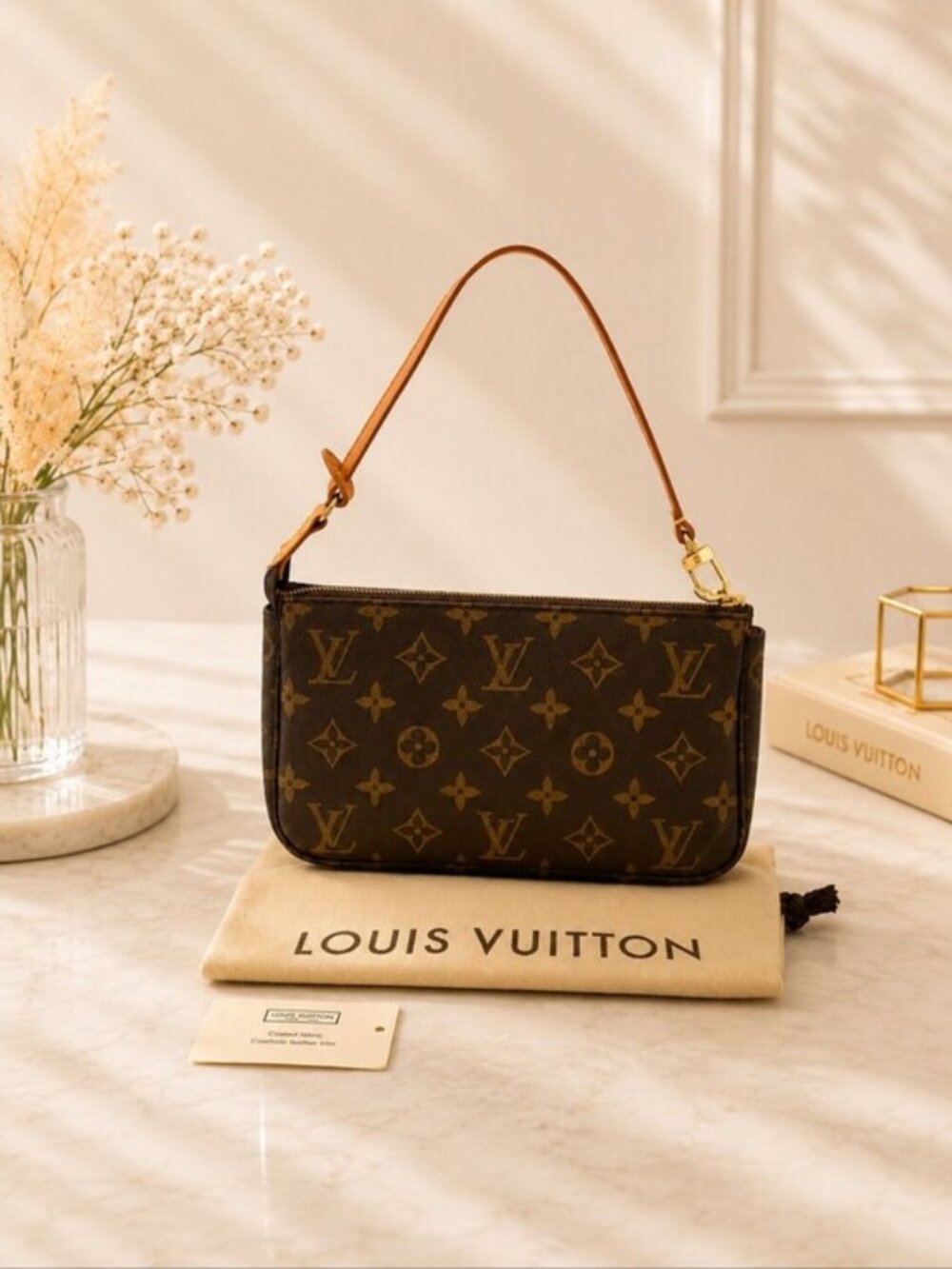 Authentic Louis Vuitton Pochette Accessoires Monogram Canvas Shoulder Bag
